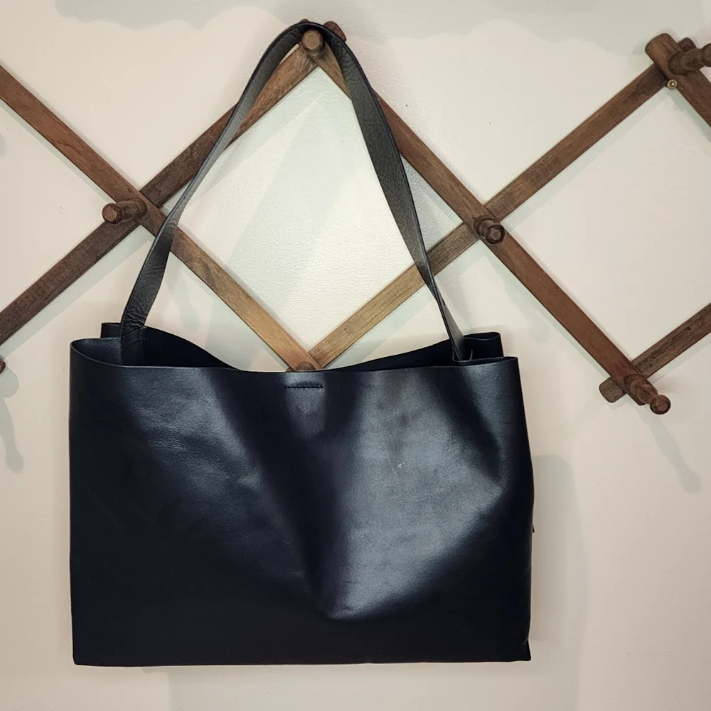 COS Black Leather Tote Bag - Picture 1 of 16